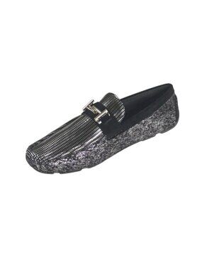 AC Casuals 6725 Men’s Silver Loafers Smoking Casual Buckle Driving Moccasins